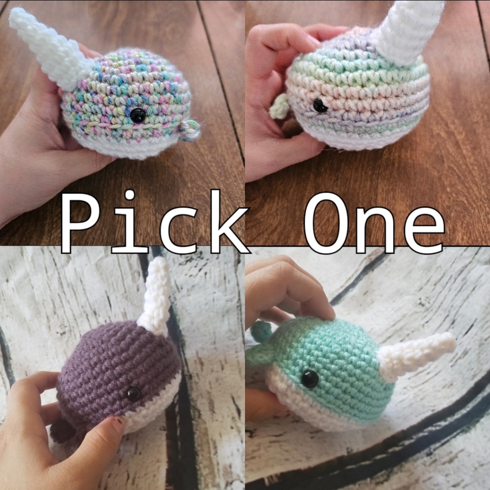 Pick one crochet Narwhal amigurumi doll
